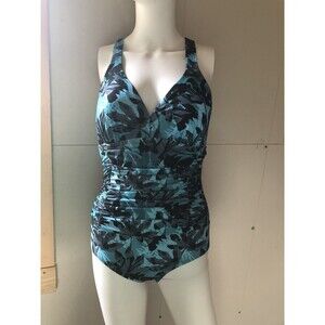 womens swimsuits  One Piece Fitglam Medium Blue Nwt